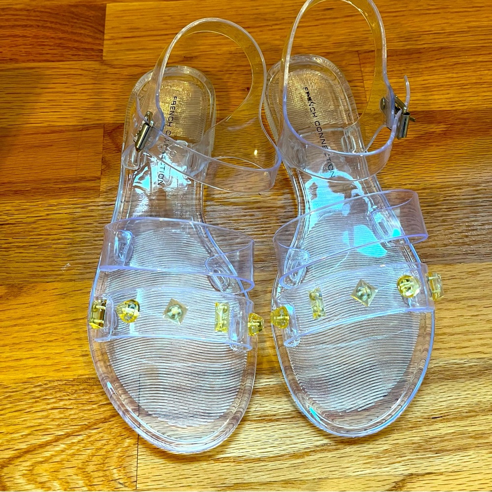 LAST CHANCE: NEW French Connection Clear Jelly Like Open-Toes